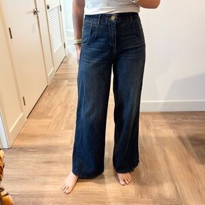 Boutique Democracy Stretchy Dark Wash Wide Leg High Waisted Jeans Size 6